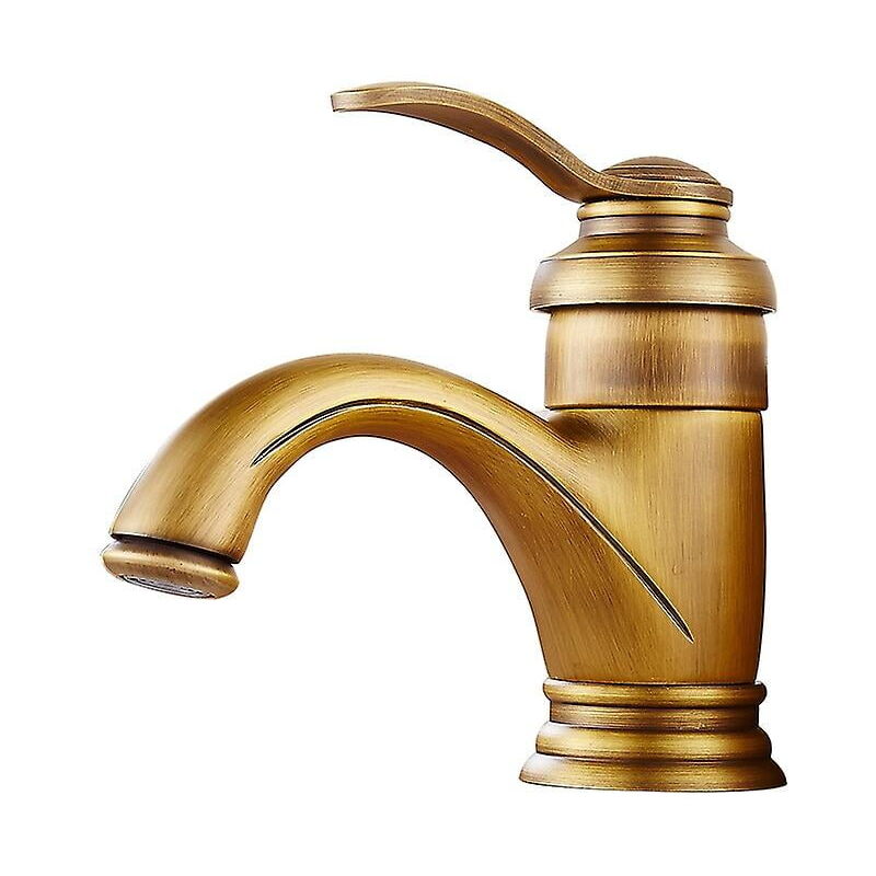 Robinet de salle de bain rétro antique, robinet de lavabo de salle de bain nostalgique en laiton brossé
