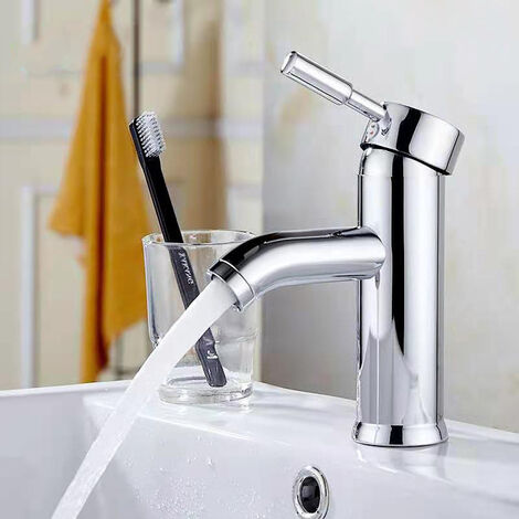Robinet de salle de bain, robinet de lavabo blanc, robinet de haute qualité,salle de bain robinet, résistant à l'usure, adapté pour un diamètre intérieur de 32 mm à 42 mm,robinet d'eau chaude et froid