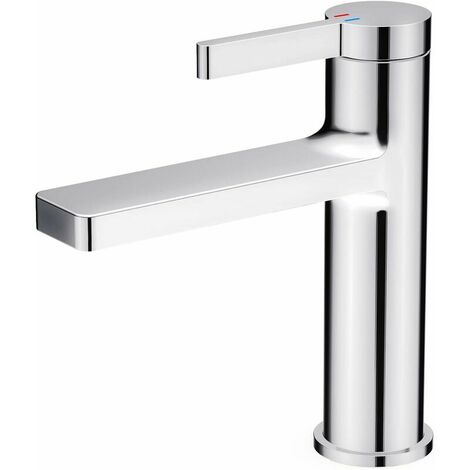 Robinet de Salle de bain - Robinet de Lavabo Chromé - Avec tuyau d'eau Chaude et Froide de 450 mm - Design moderne et élégant - Chrome