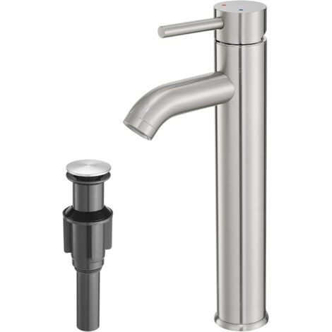 Robinet de salle de bain, robinet de lavabo monocommande avec soupape de vidange à ressort, adapté aux lavabos de camping-car, avec base.