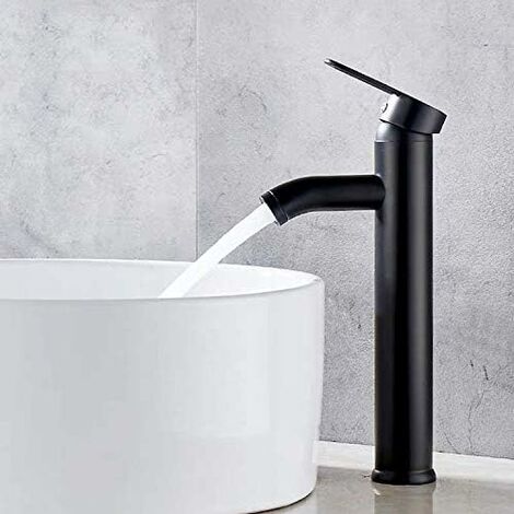 Robinet de salle de bain, robinet de lavabo noir, robinet de haute qualité, robinet de salle de bain, résistant à l'usure, adapté pour un diamètre intérieur de 32 mm à 42 mm
