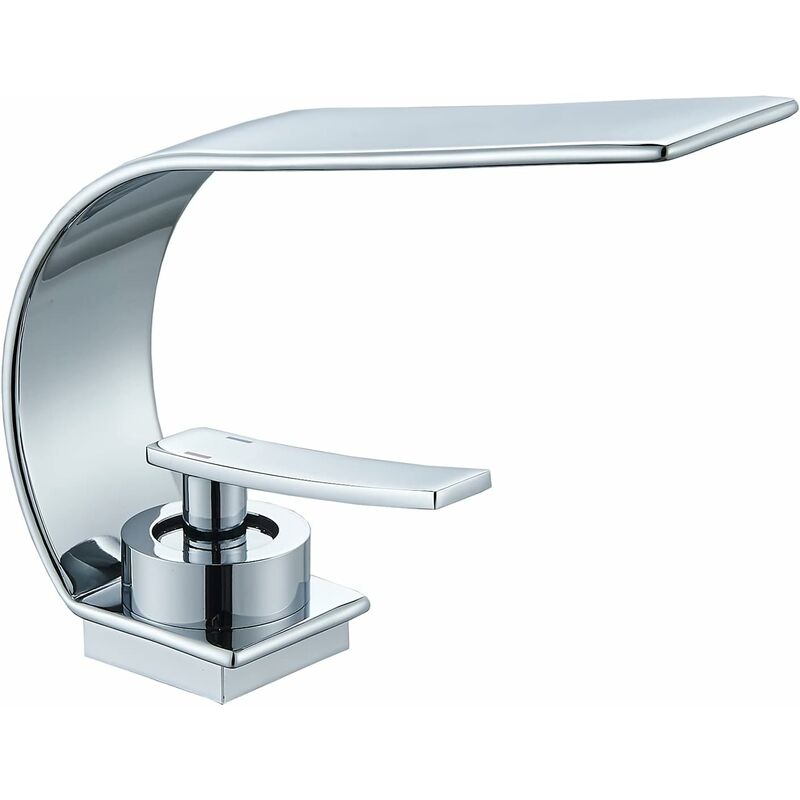 Suguword - Robinet de salle de bain, Robinet de salle de bain en acier inoxydable, poignée unique, trou unique Robinet de salle de bain moderne