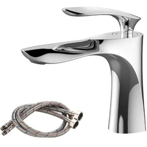 Robinet de salle de bain Robinet de salle de bain mélangeur de bassin à chaud et à froid à tige unique robinet 1 trou installation de robinet en lait