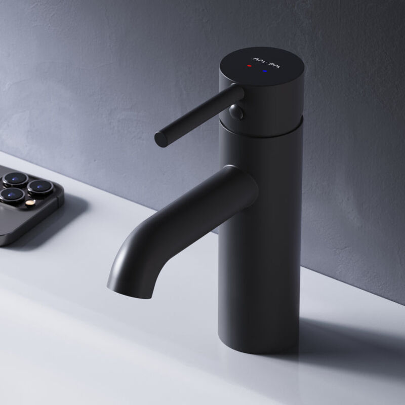 Mitiguer Lavabo Robinet Salle Bain Noir Robinet de Lavabo pour Salle de Bain Mélangeur Lavabo en Laiton - Am.pm
