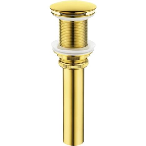 Robinet de salle de bain vasque vasque lavabo escamotable bouchon de vidange sans trop-plein, doré