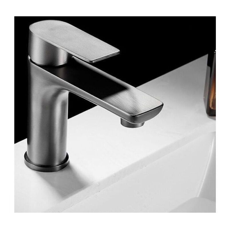 Robinet de Salle de Bain,Mitigeur de Lavabo,Robinet de Salle de Bains Monocommande,installation facile - Gris