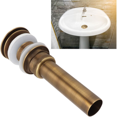 Robinet de Salle de Bains Antique Cuivre Bouchon Évier avec Dévidoir Drain Overflow