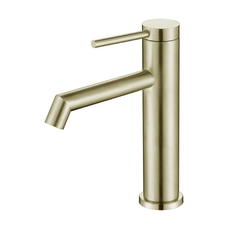 Robinet de salle de bains doré, robinet de lavabo de salle de bains à poignée unique et trou unique