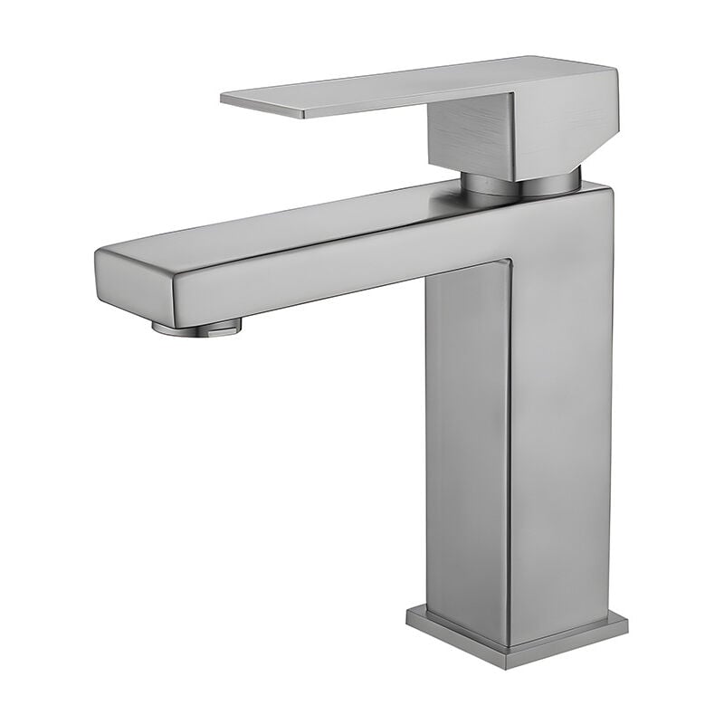 Robinet de salle de bains en acier inoxydable chromé, robinet de lavabo carré Simple 16.51511.5