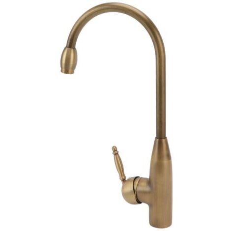 Robinet de salle de bains en laiton Antique, robinet de cuisine à poignée unique, robinet d'eau chaude et froide, petit cygne Antique