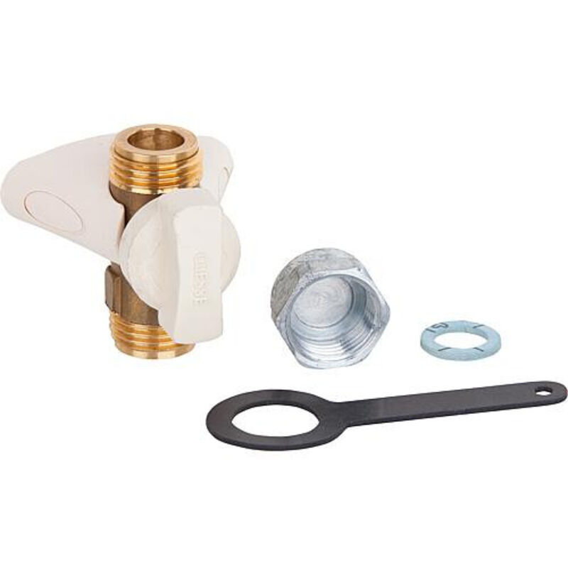 Robinet de sécurité roai double mâle 15X21 à obturation automatique intégrée avec bouchon et languette - clesse