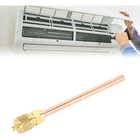 Robinet de Service pour Réfrigération et Climatisation 1/2 20 UNF, Access Valve avec Dévidoir de Robinet et Capuchon, 5 Pièces en Cuivre pour R410 R32, Pour Chargement et Vérification de Pression