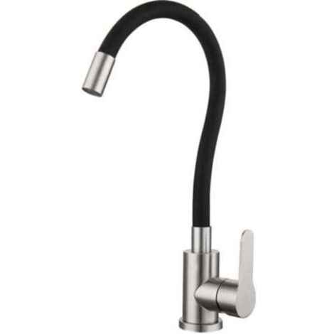 Robinet de tube de silicone en acier inoxydable 304 dessin chaud et froid robinet de cuisine rotatif universel