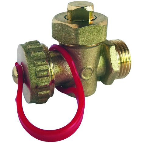 Robinet de vidange laiton brut m1/2" à boisseau et presse étoupe