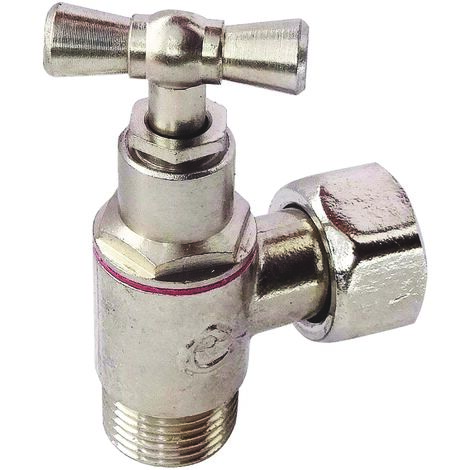 Centrale Brico – Robinet d'arrêt WC équerre laiton nickelé – Filetage 12x17 mm – Finition nickelée – Raccordement rapide au réservoir