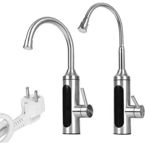 Robinet d'eau chaude avec chauffe-eau instantané, chauffe-eau instantané avec affichage numérique LED, Robinet de chauffage à direction réglable Lot de 1
