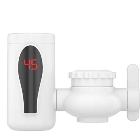 Robinet d'Eau Chaude - Chauffe-Eau Sans Réservoir Bec Rotatif avec Affichage Numérique LED Deux Modes conçu pour Lavage des Mains, Activités Extérieures, Cuisine, Salle de Bain et Petits