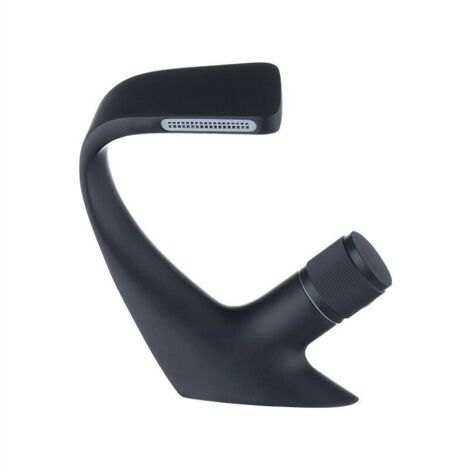 Robinet d'eau chaude et froide de lavabo monotrou cascade de luxe pour salle de bain (trou unique de cuivre noir)