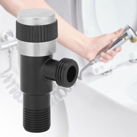 Robinet d'eau chaude et froide en acier inoxydable noir G1/2 pouces, clapet anti-retour triangulaire pour toilettes