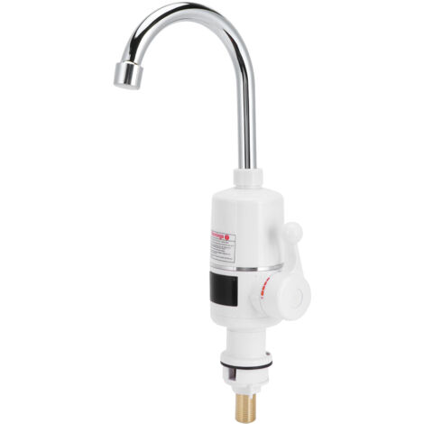 Robinet d'eau chaude instantanée, robinet de chauffe-eau rotatif à 360 °, robinet d'eau chaude instantanée rapide avec indicateur de température, adapté à la cuisine, à la salle de bain et à l'évier d