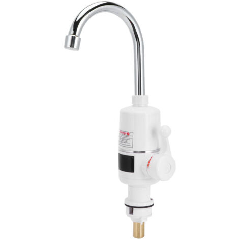 Robinet d'eau chaude instantanée, robinet de chauffe-eau rotatif à 360 °, robinet d'eau chaude instantanée rapide avec indicateur de température, adapté à la cuisine, à la salle de bain et à l'évier d