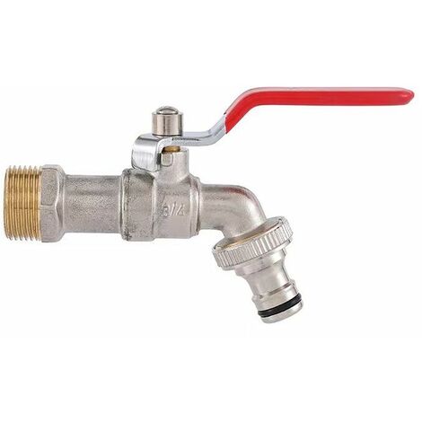Robinet d'eau en Laiton de Qualité Supérieure, Résistant à la Rouille et au Gel + Raccord de Tuyau Gratuit + Ebook Pour Jardin, Machine à Laver, Baril de Pluie
