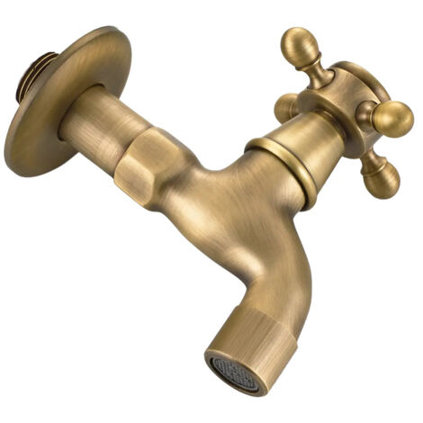 Robinet d'eau en laiton de style antique, fixation décorative