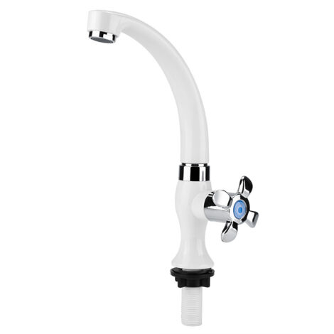 Robinet d'eau froid simple en plastique ABS pour évier de cuisine et lavabo de salle de bain, accessoires G1/2 (Fleur)