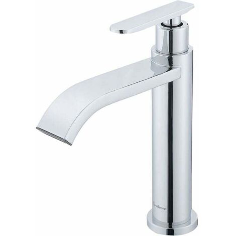 Robinet d'eau froide cascade, mitigeur pour lave-mains, robinet mitigeur à poignée unique pour lavabo, compatible avec les toilettes, chromé.