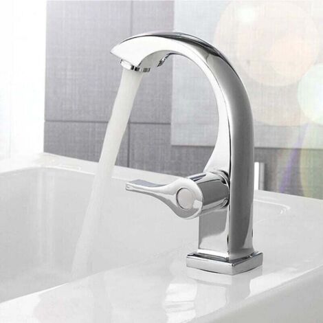 Robinet d'eau froide monotrou chromé pour lavabos de salle de bain, bec en laiton à poignée unique, vasques, baignoires, robinets d'eau froide, accessoires pour la maison et le jardin.