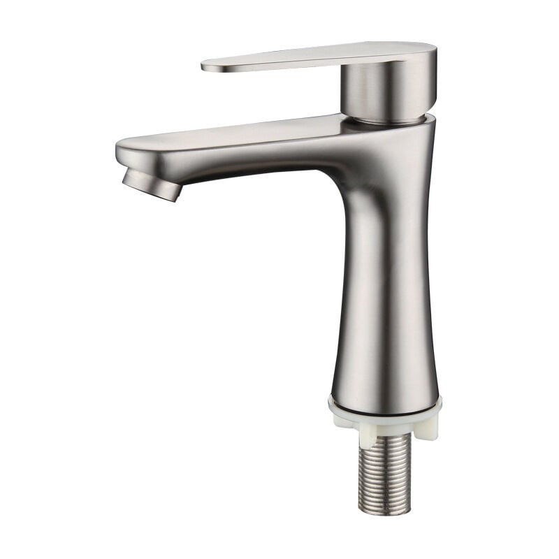 Tonchean - Robinet d'eau froide simple brossé en acier inoxydable SUS304, lavabo de petite taille, lavabo, lavabo, robinet de salle de bains