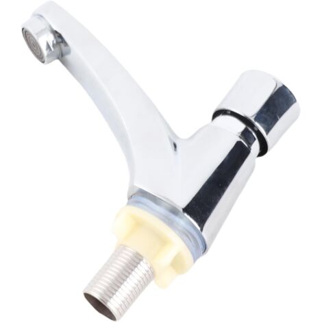 Robinet D’Eau Froide Simple De Type Poussoir,Robinet Poussoir,Delay Faucet,Robinet À Bouton Poussoir,Robinet Lave Main Eau Froide,Robinet À Fermeture Automatique Public Ktchen Salle De Bains Chromé À