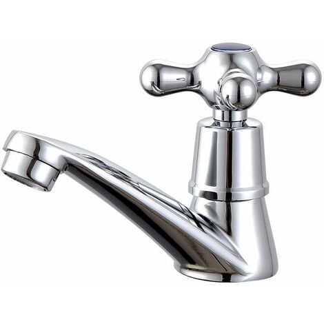 KZQ Robinet d'eau froide unique, modèle GU.B/bon, robinet à froid simple chromé pour lavabo, salle de bain, cuisine, WC et maison