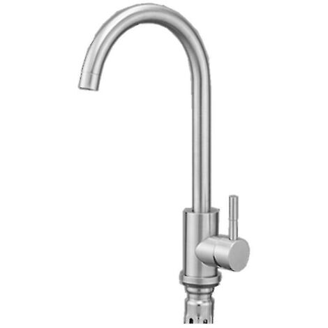 Robinet d'eau froide uniquement, en acier inoxydable SUS304, pour évier de cuisine, finition nickel brossé, idéal pour camping-car.