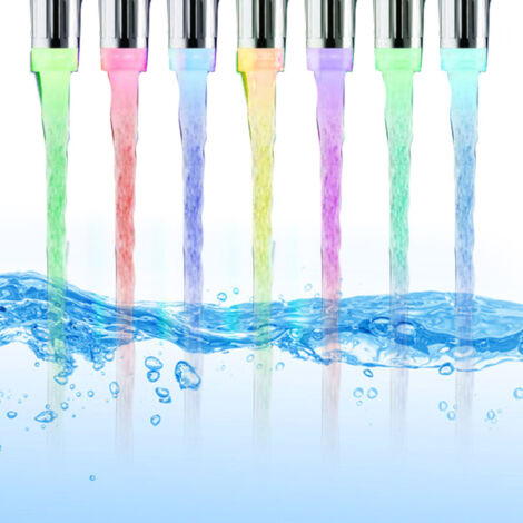 Robinet d'eau LED avec éclairage et jet d'eau automatiques à couleurs changeantes pour la cuisine et la salle de bain