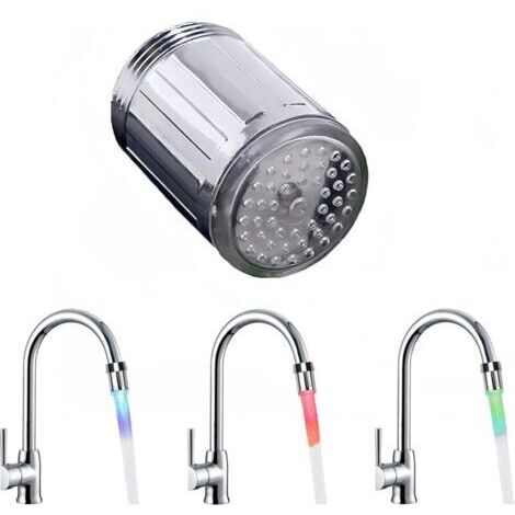 Robinet D'Eau Led Coloré,Lumineux à Led Embout de Robinet,3 Couleur Sensible À La TempéRature Led Robinet D'Eau,Pour Dans Les Restaurants,Maisons,HôTels,Salles de Bains,Accessoires de Cuisine,Du