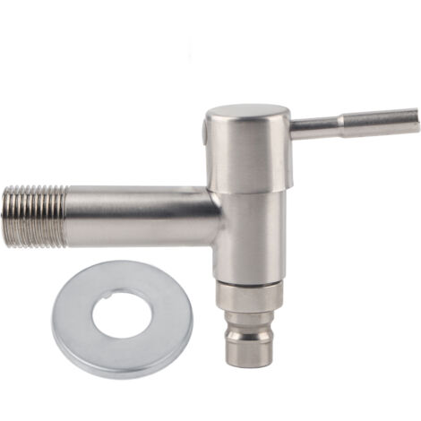 Robinet d'eau mural en acier inoxydable pour machine à laver, robinet froid simple pour lavabo ou piscine à serpillière