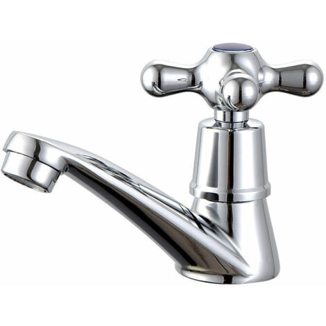 Robinet d'eau Unique Froide Robinet d'eau, Robinet à Froid Simple Chromé Bassin Robinet d'eau, pour Maison Salle Bain WC Lavabo Bassin la Cuisine,Avec Filtre