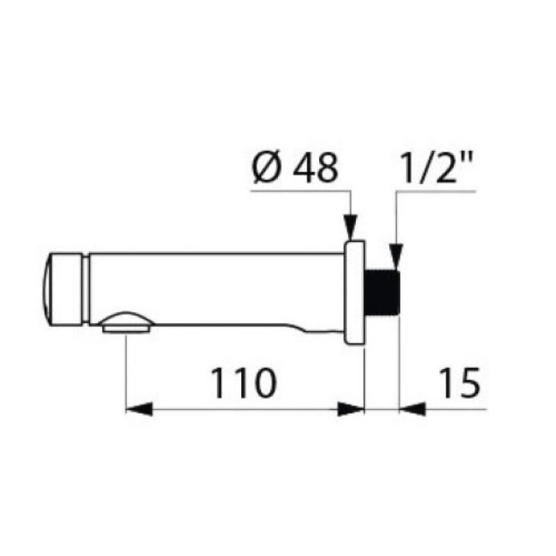Robinet Temposoft 2 temporisee mural pour lavabo l 150 Delabie Ref. 741550