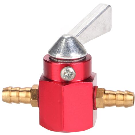 Robinet d'essence en ligne en aluminium CNC de 6 mm, interrupteur pour quad Pit Pro Dirt Bike ATV (rouge)