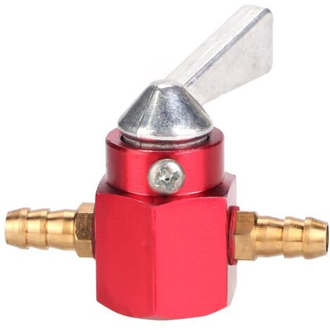 Robinet d'essence en ligne en aluminium CNC de 6 mm, interrupteur pour quad Pit Pro Dirt Bike ATV (rouge)