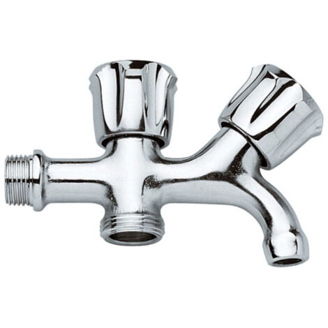 Robinet Deux Poignées 1/2x3/4 Esy52883 Double Raccordement Sous Lavabo