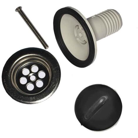 Robinet d'évier Ø70mm avec chaîne et bouchon 1" - 1/2"