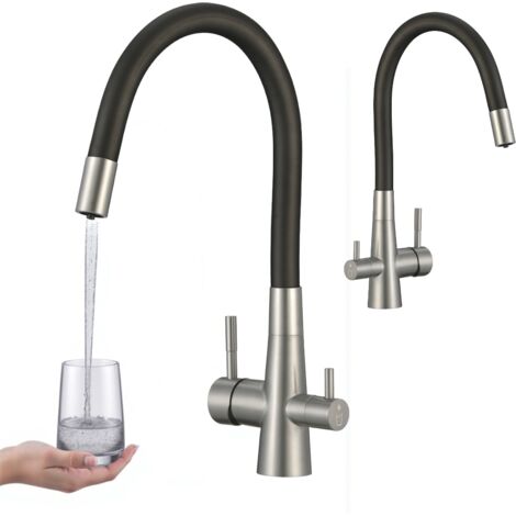 Robinet d'évier avec bec flexible pour filtre à eau RIVECO