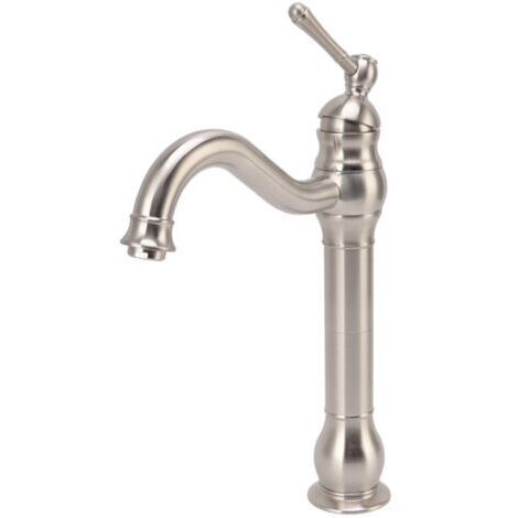 Robinet d'évier brossé en cuivre, mitigeur industriel rétro, robinet de lavabo de salle de bains à poignée unique pour lavabo au-dessus du comptoir