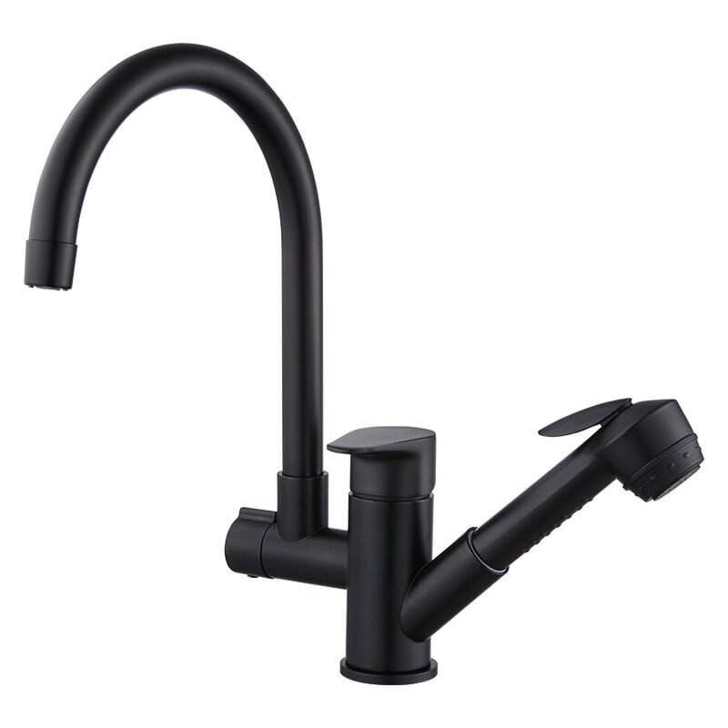 Rapanda - Robinet d'évier de cuisine froid et chaud tout en cuivre robinet d'évier de lavabo de légumes robinet d'évier rotatif rétractable