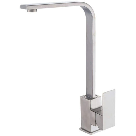 Robinet D'évier De Cuisine Monocommande Bec Haut Long Carré Voile Cube