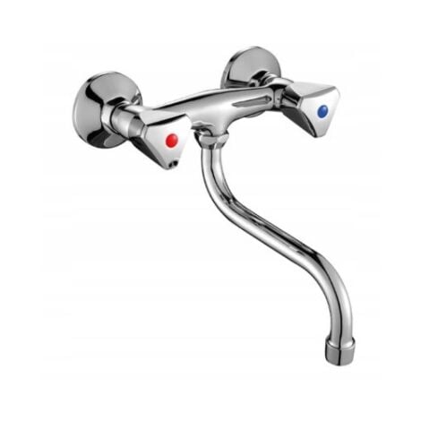 MOBILIBRICO Robinet d'évier de cuisine mural Norm chromé