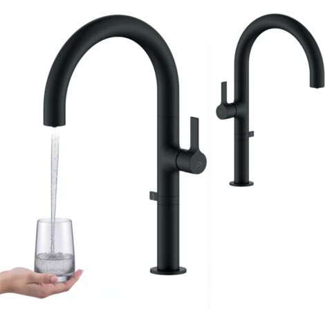 Robinet d'évier de cuisine Pureco noir pour filtre à eau
