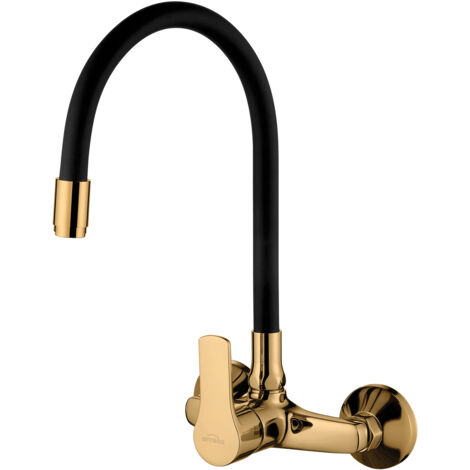 Robinet d'évier de cuisine Verso avec bec flexible, couleur or